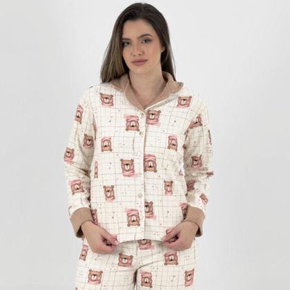 Imagem de Pijama Lua Encantada Americano em Soft Estampado Manga Longa Com Calça Feminino