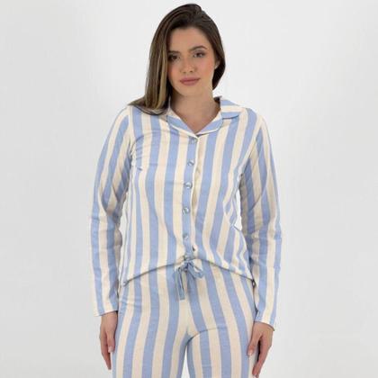Imagem de Pijama Lua Encantada Americano Listrado Manga Longa com Calça Feminino
