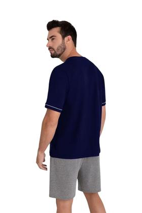 Imagem de Pijama Lupo Curto Gola V Azul