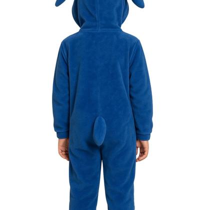 Imagem de Pijama Macacão Infantil Azul Fantasia Soft Fleece Divertido
