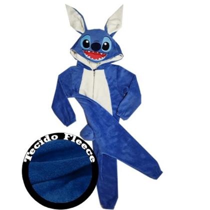 Imagem de Pijama Macacão Infantil Azul Fantasia Soft Fleece Divertido