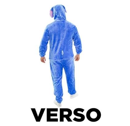 Imagem de Pijama Macacão Pelúcia Stitch Kigurumi Disney Original TAM G