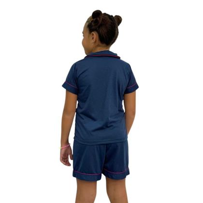 Imagem de Pijama Mae e Filha Americano Blusa com Gola e Short Brenda-c17 COMBO MAE E FILHA BRENDA