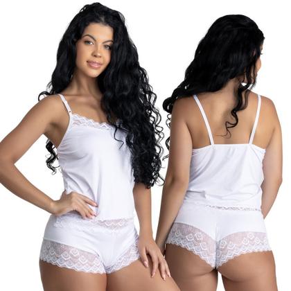 Imagem de Pijama Malha Fria Feminino Baby Doll para Dormir Leve & Fresquinho Short Doll Nanda Linha Noite  790