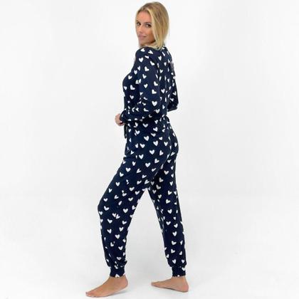 Imagem de Pijama Malwee Manga Longa com Calça Estampa Corações Feminino