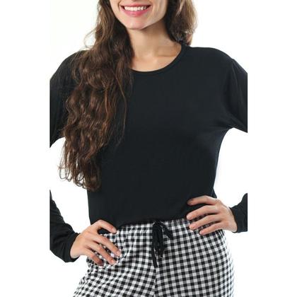 Imagem de Pijama manga comprida Feminino Xadrez