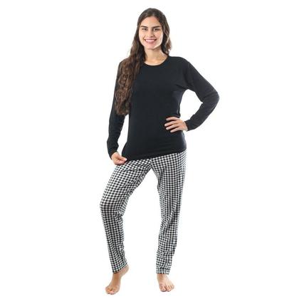 Imagem de Pijama manga comprida Feminino Xadrez