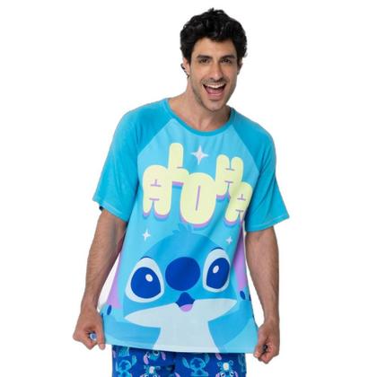 Imagem de Pijama Manga Curta Viscolycra Masculino Stitch - Puket