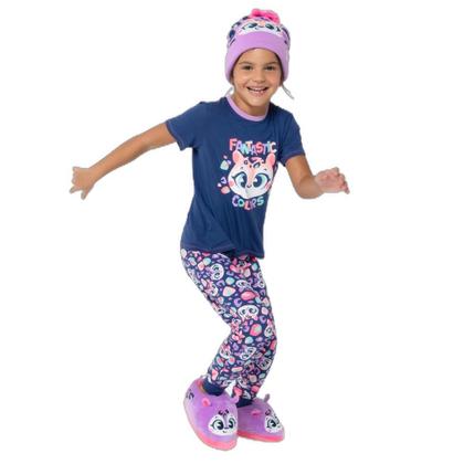 Imagem de Pijama Manga Curta Viscolycra Menina Onça - Puket