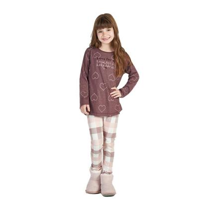 Imagem de Pijama Manga Longa Infantil Legging Marsala Cor Com Amor