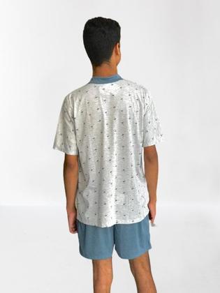 Imagem de Pijama masc ad mga curta gola v pv - pj03582boc