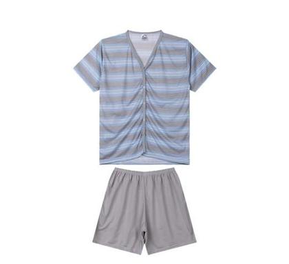 Imagem de Pijama Masculino Adulto de Manga Curta com botões na abertura Roupa De Dormir De Poliéster