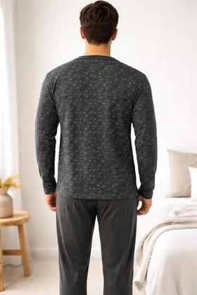 Imagem de Pijama Masculino Adulto Manga Calça Longa Gola V Macio Quentinho Confortável Frio Inverno