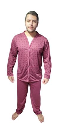 Imagem de Pijama Masculino de Inverno Manga Comprida com Botões Calça