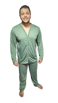 Imagem de Pijama Masculino de Inverno Manga Comprida com Botões Calça