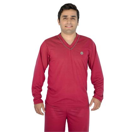 Imagem de Pijama Masculino Longo Liso Inverno Adulto 
