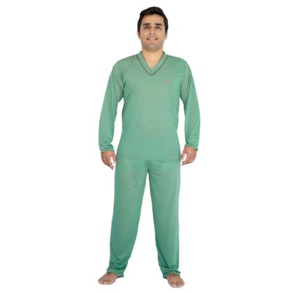 Imagem de Pijama Masculino Longo Liso Inverno Adulto 