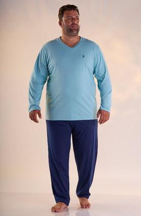 Imagem de Pijama Masculino Manga Longa  Com Calça algodão Plus 9016