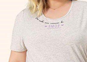 Imagem de Pijama mc plus size amor lua encantada ref 966