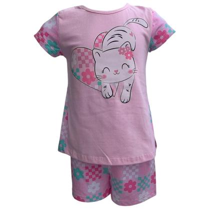 Imagem de Pijama Menina Camiseta e Short com Estampa Brilha no  Escuro Kyly