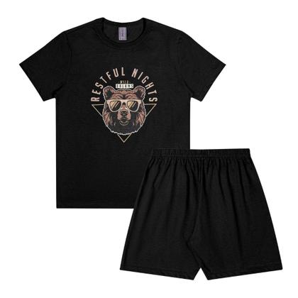 Imagem de Pijama Menino Juvenil AND.GO em Algodão com Estampa Urso Preto