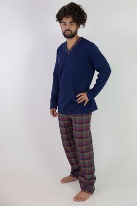 Imagem de Pijama moletinho e flanela masculino adulto