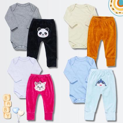 Imagem de Pijama para Bebê Confortável com Calça em Plush até 12 Meses