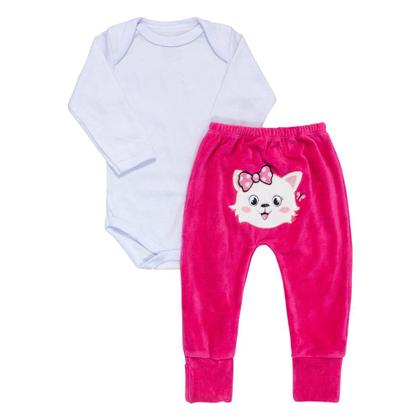 Imagem de Pijama para Bebê Confortável com Calça em Plush até 12 Meses