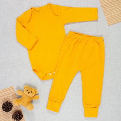 Imagem de Pijama para Bebê Confortável em Sudine 100% Algodão até 12 Meses