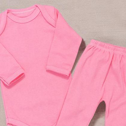 Imagem de Pijama para Bebê Confortável em Sudine 100% Algodão até 12 Meses