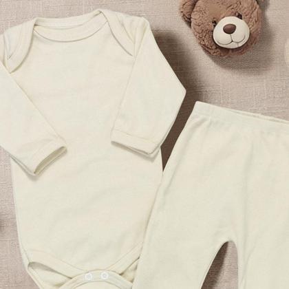 Imagem de Pijama para Bebê Confortável em Sudine 100% Algodão até 12 Meses