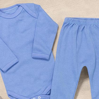 Imagem de Pijama para Bebê Confortável em Sudine 100% Algodão até 12 Meses