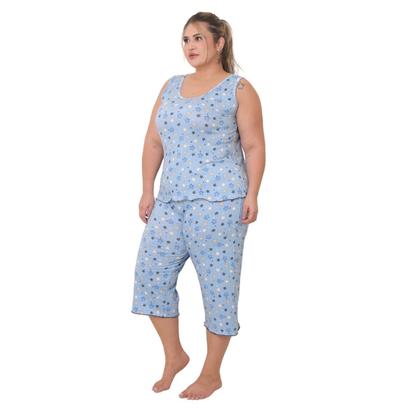 Imagem de Pijama Plus Size Capri Regata Verão Bermuda