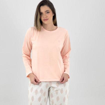Imagem de Pijama Pzama de Inverno Moletinho Manga Longa com Calça Feminino