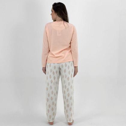 Imagem de Pijama Pzama de Inverno Moletinho Manga Longa com Calça Feminino
