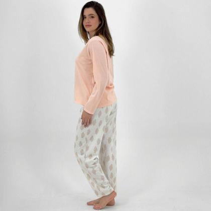 Imagem de Pijama Pzama de Inverno Moletinho Manga Longa com Calça Feminino