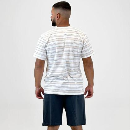 Imagem de Pijama Pzama Listrado Manga Curta com Shorts Masculino