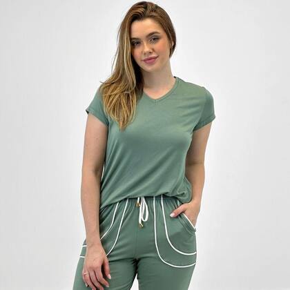 Imagem de Pijama Pzama Manga Curta com Calça Feminino