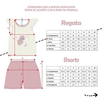 Imagem de Pijama Regata Infantil Algodão Leve Fresquinho Verão