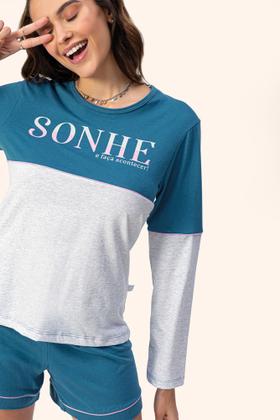 Imagem de Pijama short com camiseta manga longa