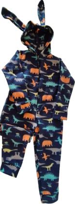 Imagem de Pijama Soft Infantil Macacão Menino Menina Capuz 1 ao 8 Inverno Quentinho Estampado