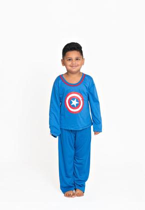 Imagem de Pijama Super Herói Infantil Estampado Capitão América Malha