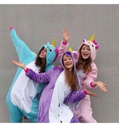 Imagem de Pijama Unicórnio Infantil E Adulto Macacão Kigurumi Cosplay