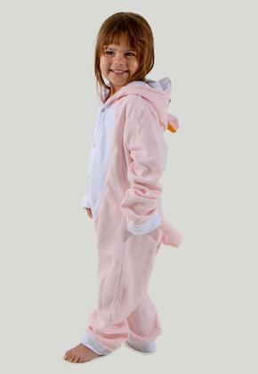 Imagem de Pijama Unicórnio Infantil Fantasia Kigurumi Capuz Macacão de Dormir