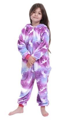 Imagem de Pijama Unicórnio Infantil Macacão Com Capuz Quentinho Dormir - MimoMigs