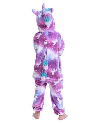 Imagem de Pijama Unicórnio Infantil Macacão Com Capuz Quentinho Dormir - MimoMigs