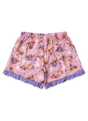 Imagem de Pijama Verão Menina Mescla Blusa e Shorts com Babado Cachorrinhos