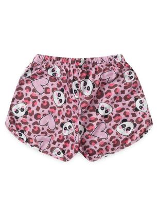 Imagem de Pijama Verão Menina Rosa Regata e Shorts Panda