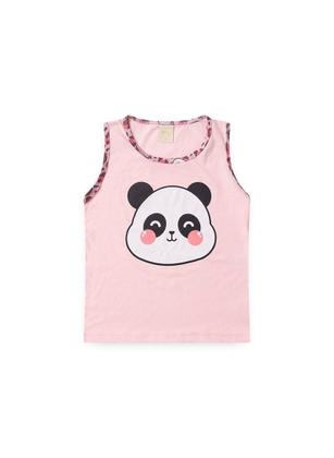 Imagem de Pijama Verão Menina Rosa Regata e Shorts Panda