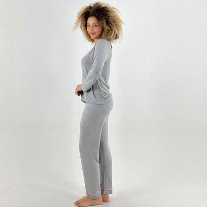 Imagem de Pijama Victory Liso Manga Longa com Calça Feminino